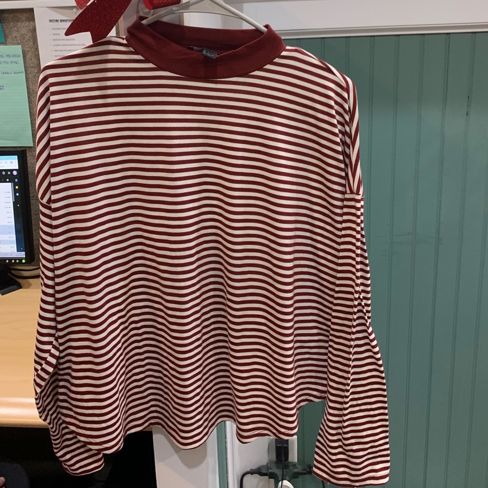 Striped Turtleneck Top